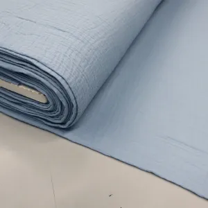 145CM REMNANT Cotton Double Gauze - Powder Blue