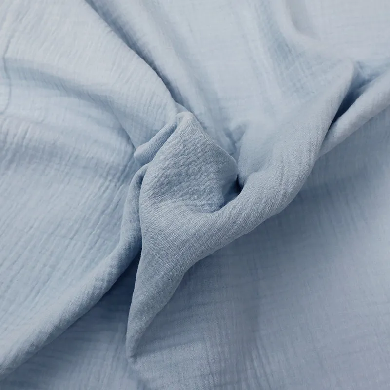 145CM REMNANT Cotton Double Gauze - Powder Blue
