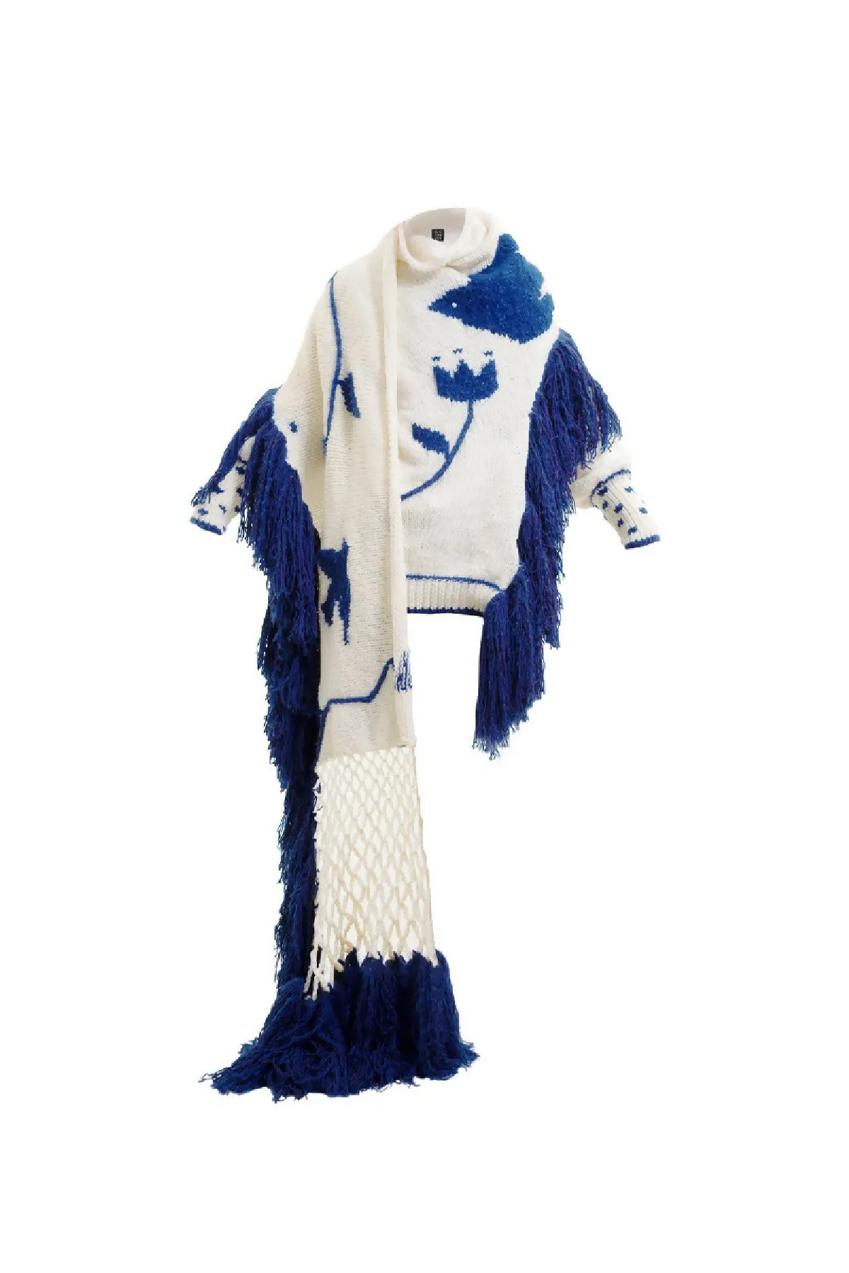 Bluebird Oversized Hand-Knit Cardigan & Scarf Set