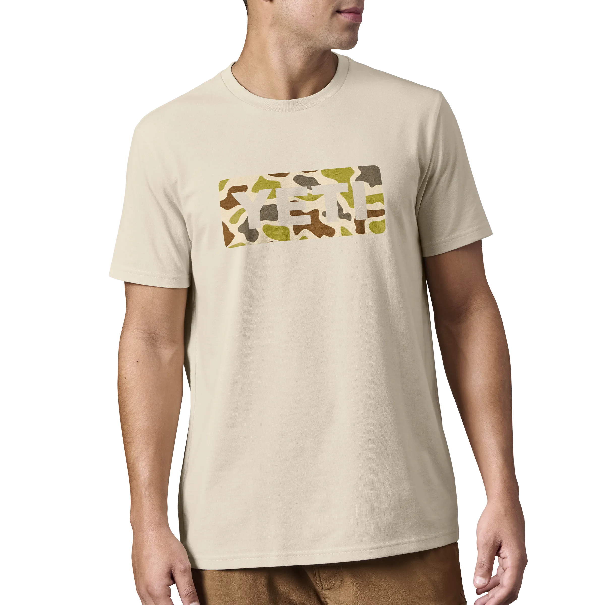 Camo Logo Badge Short Sleeve T-Shirt Sand