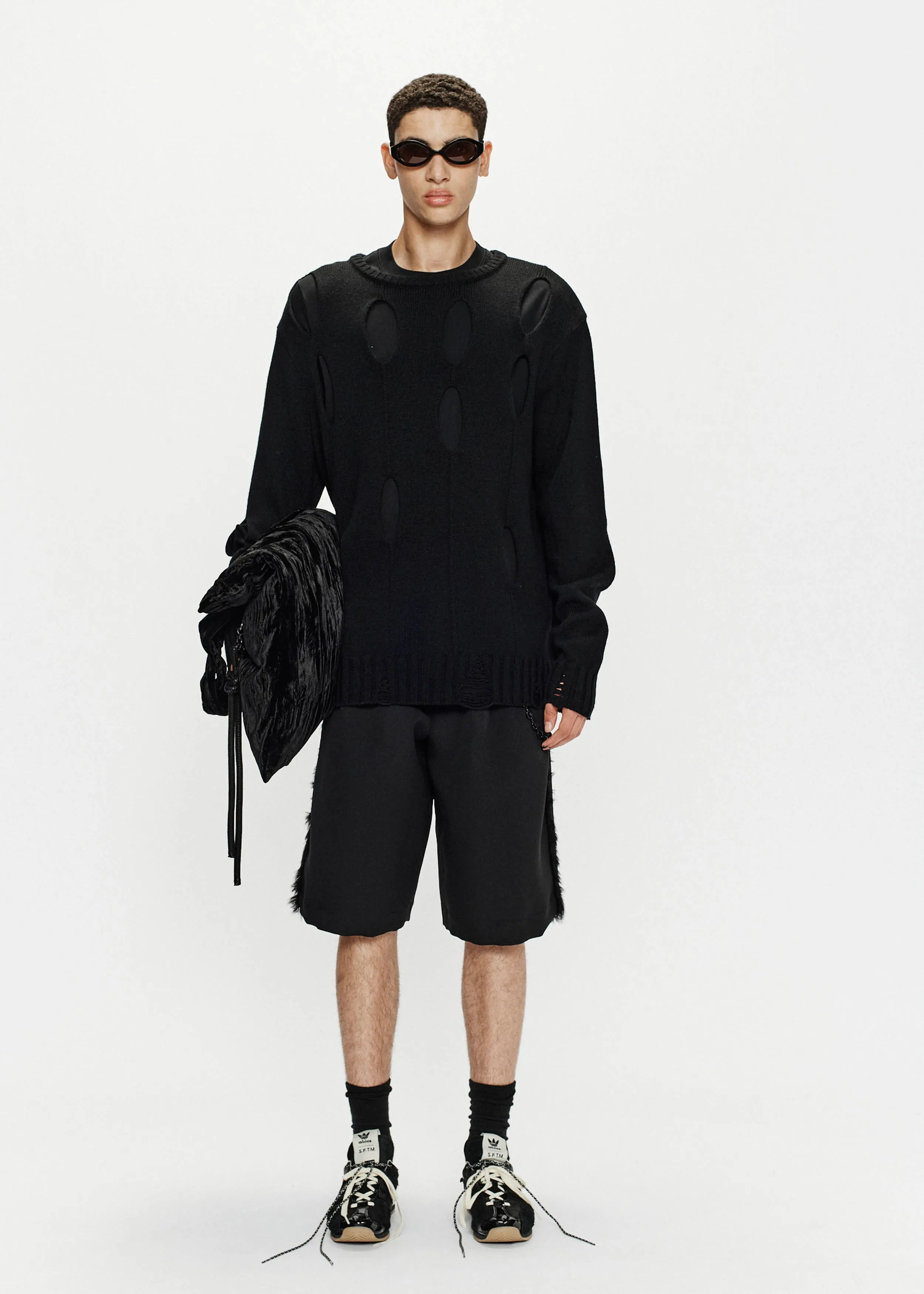 Diamond Oversized Sweater - Diamond Knit (Black)