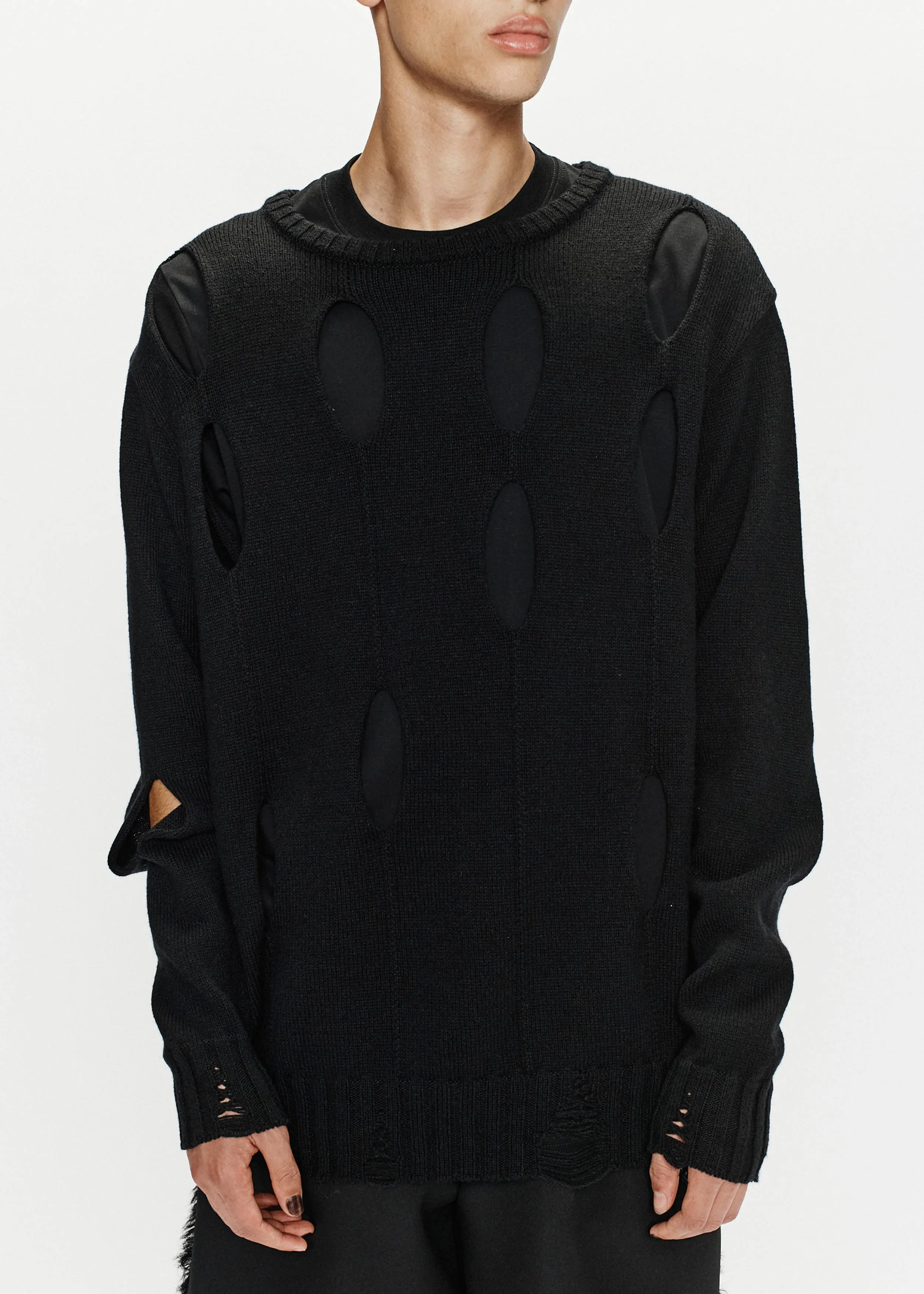 Diamond Oversized Sweater - Diamond Knit (Black)