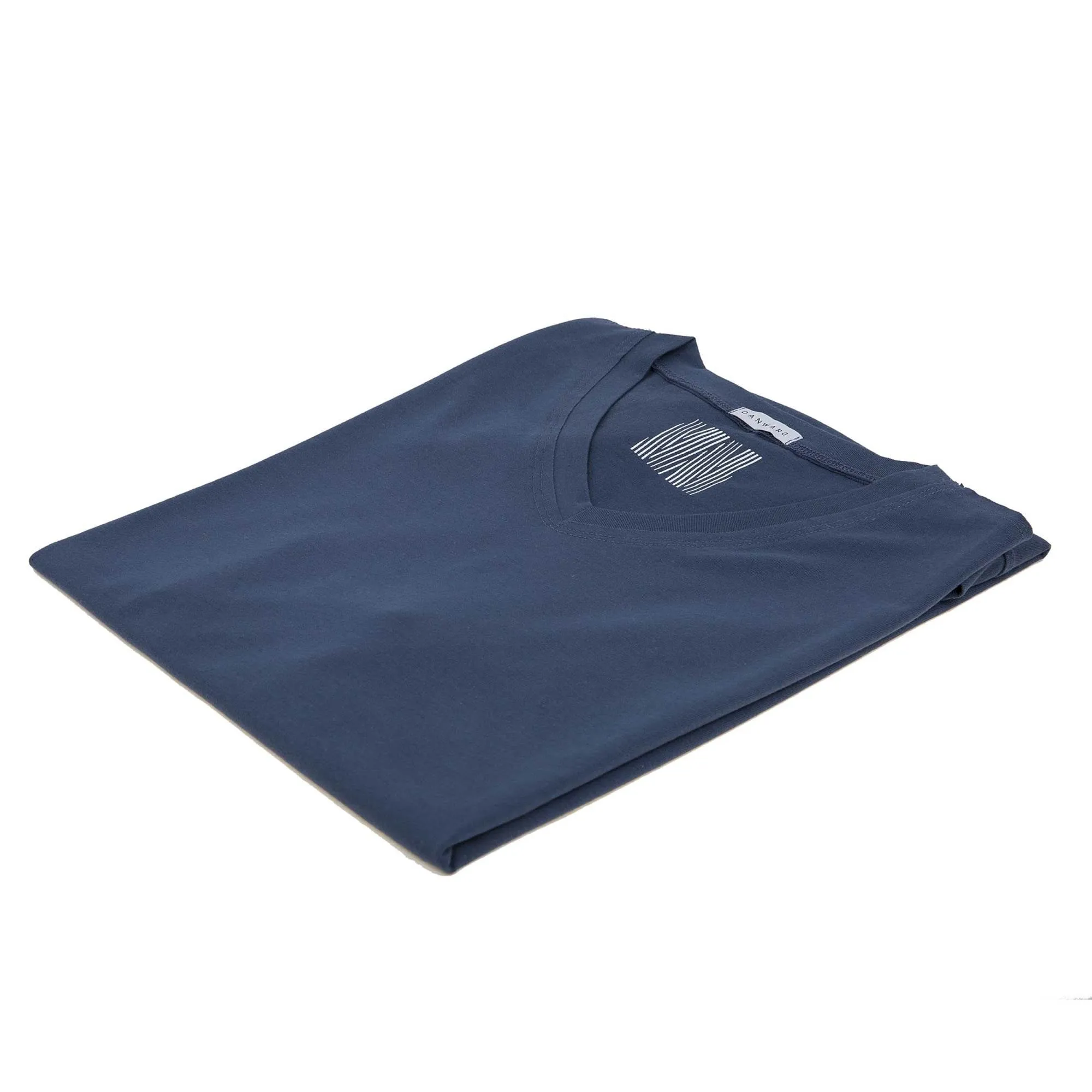 FITTED COTTON JERSEY V-NECK T-SHIRT WITH RAW EDGED SEAMS AND W LOGO INTERIOR PRINT