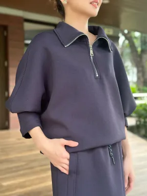 Gentle Half Zip Pullover Navy