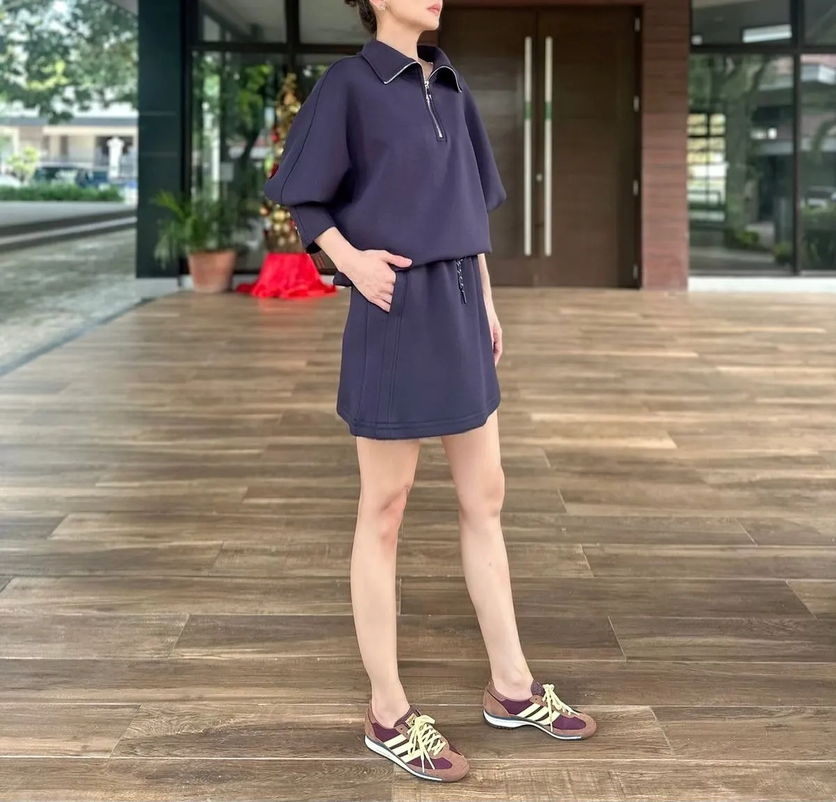 Gentle Half Zip Pullover Navy