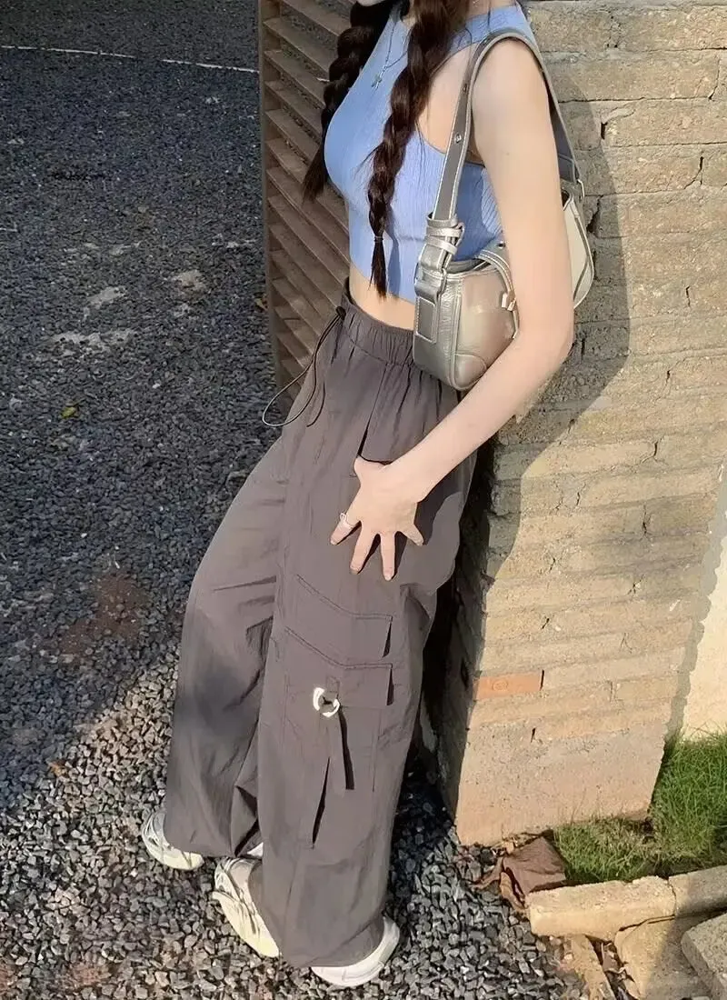 High-waisted Drawstring Leg Movement Pants