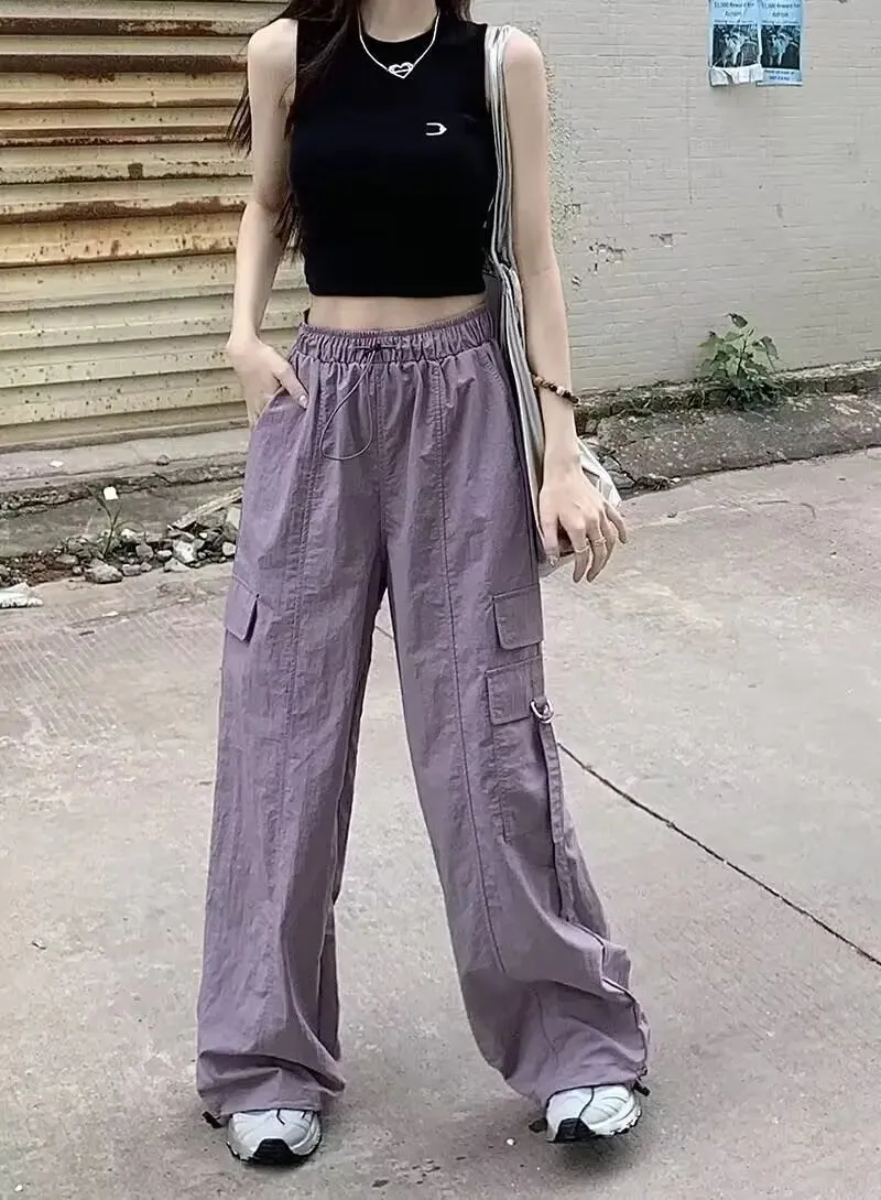High-waisted Drawstring Leg Movement Pants