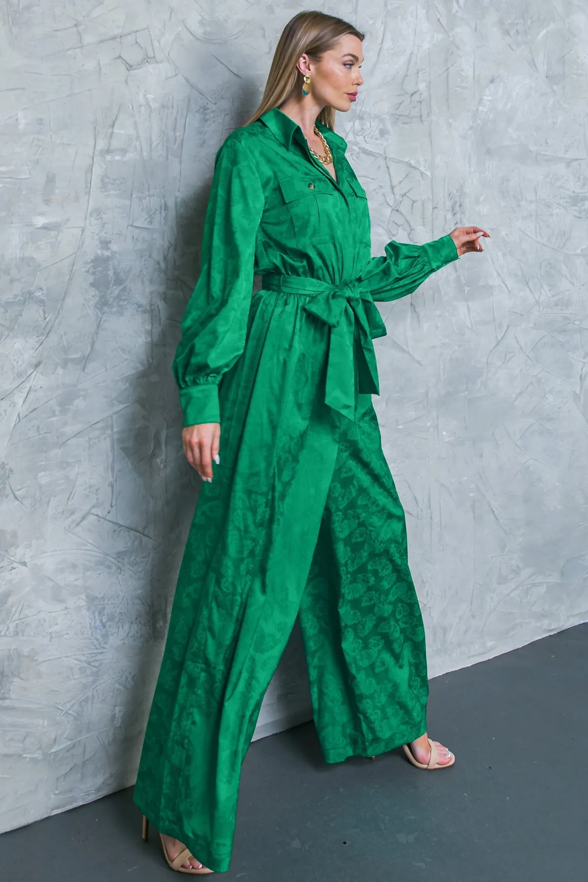 Jacquard Satin Jumpsuit
