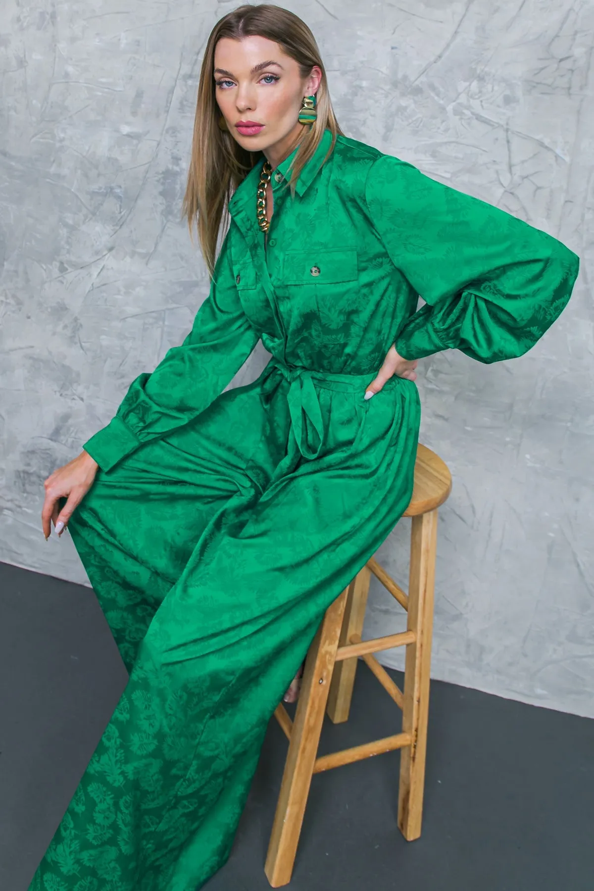 Jacquard Satin Jumpsuit
