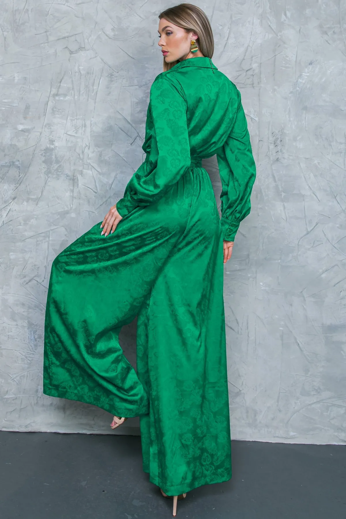 Jacquard Satin Jumpsuit