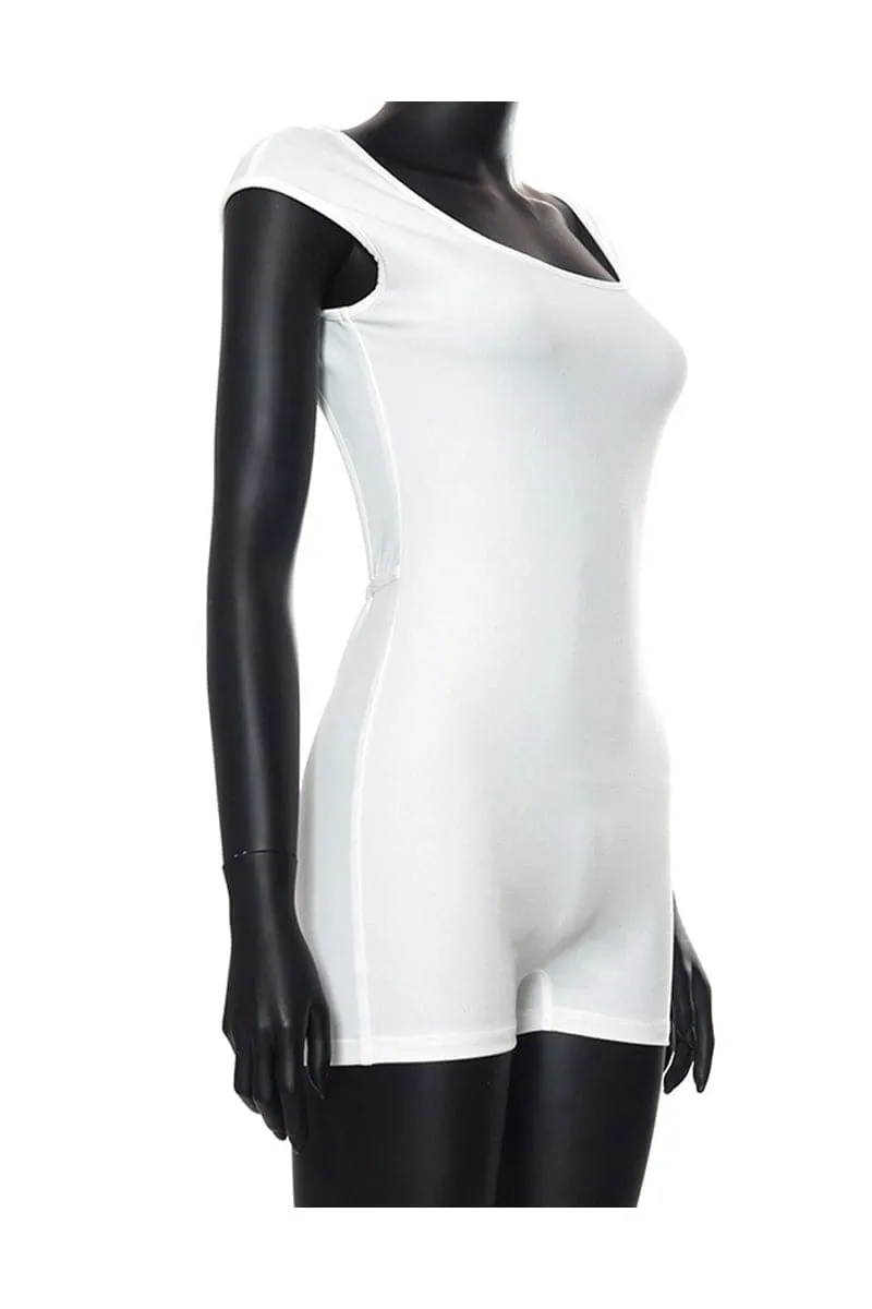 JB714 Sleeveless Backless Skinny Romper