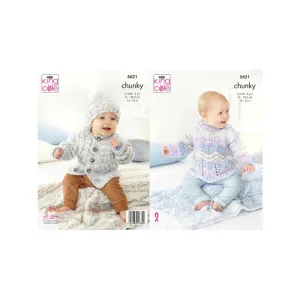 King Cole Kids Sweater, Hat and Blanket Chunky Knitting Pattern 5621