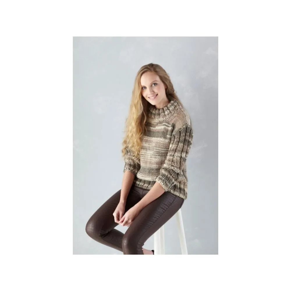 King Cole Ladies Sweater and Cardigan Super Chunky Knitting Pattern 5638
