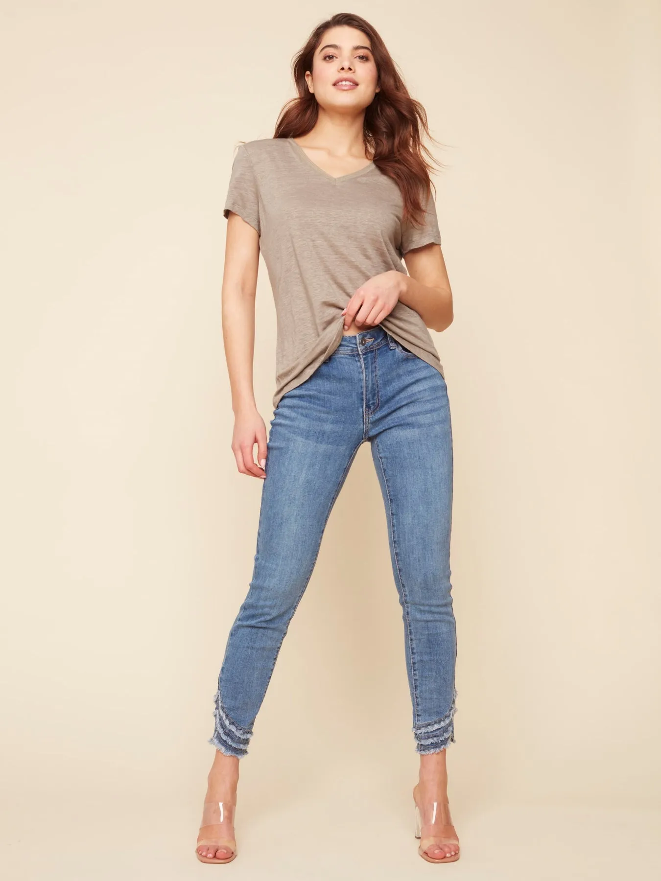 LINEN V-NECK T-SHIRT