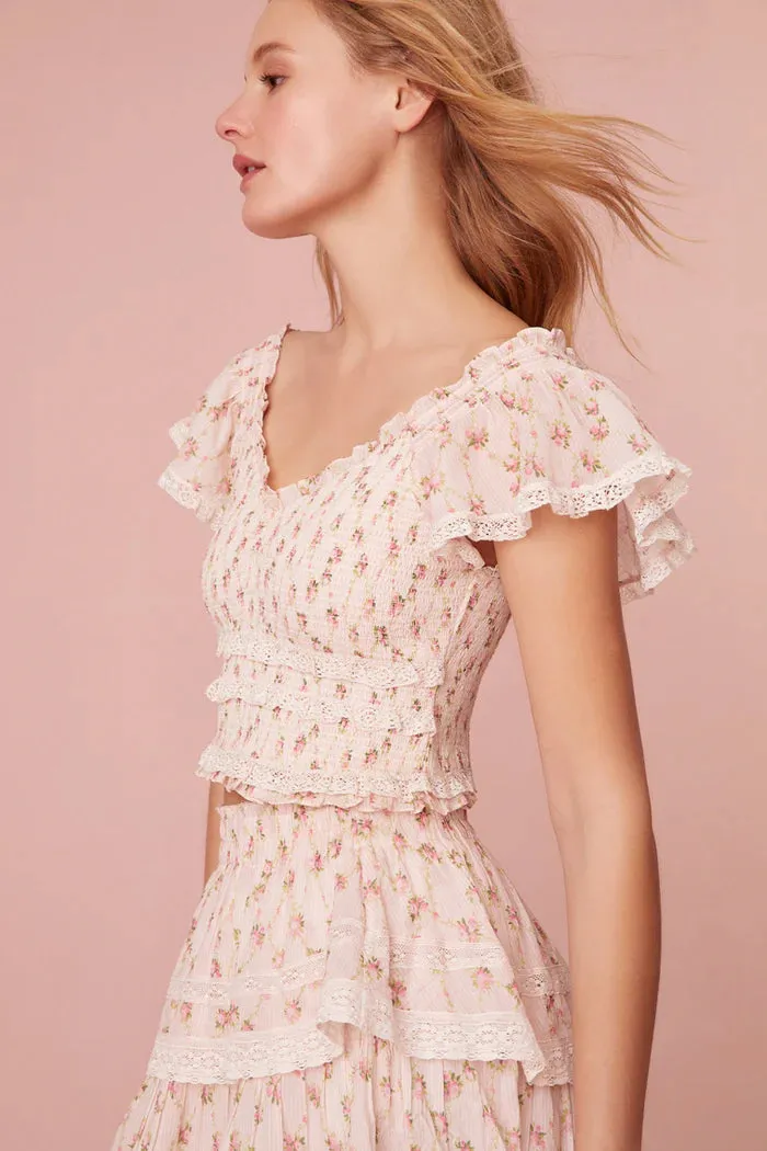 Loveshackfancy Beaming Top in Cherry Kisses