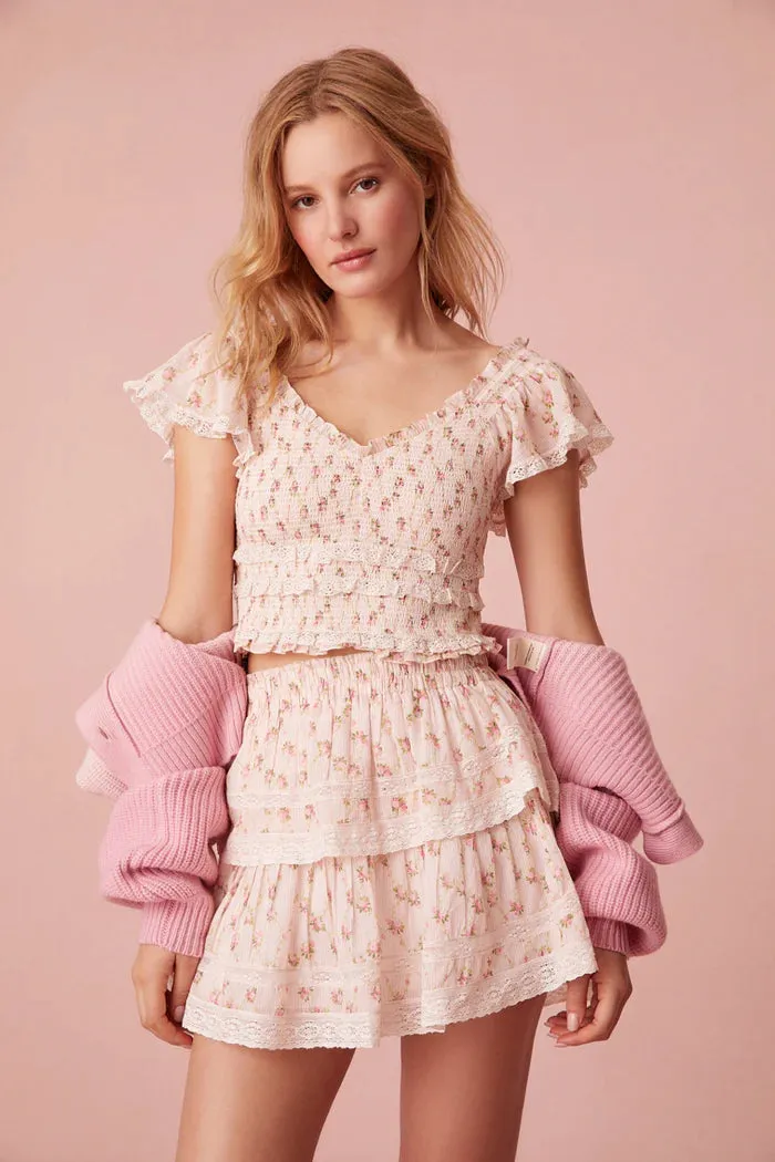 Loveshackfancy Beaming Top in Cherry Kisses