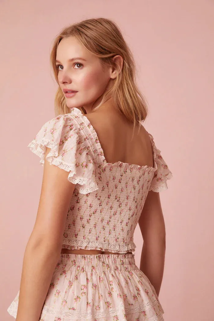 Loveshackfancy Beaming Top in Cherry Kisses
