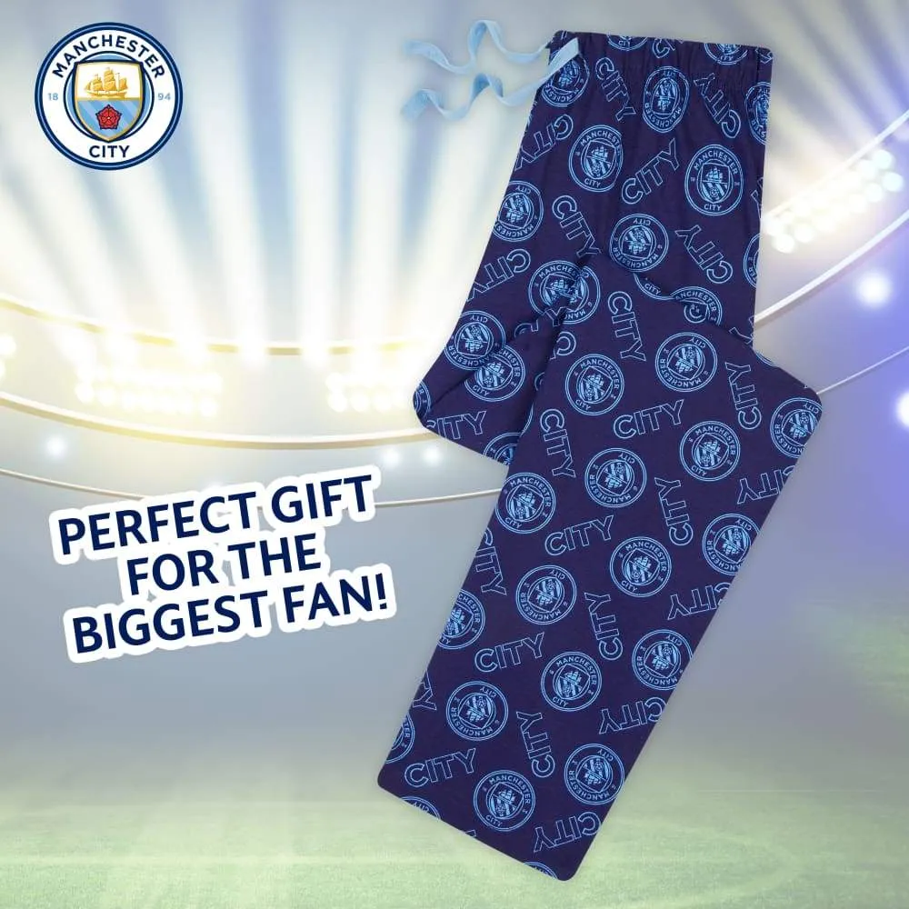 Manchester City F.C. Mens Lounge Pants, Cotton Mens Pyjamas, Football Gifts
