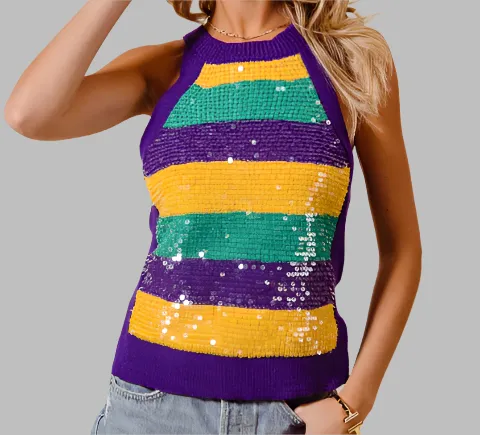 MARDI GRAS sleeveless top