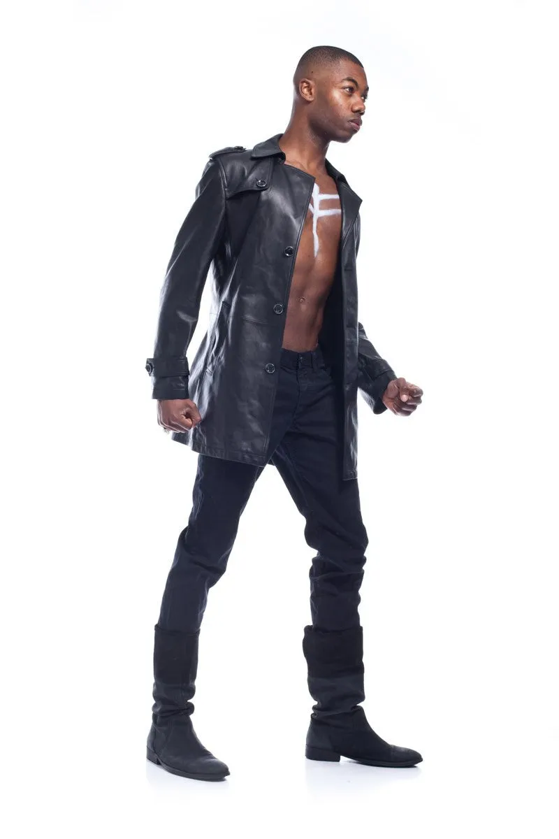 Master of Coin Men's Leather Coat Jacket