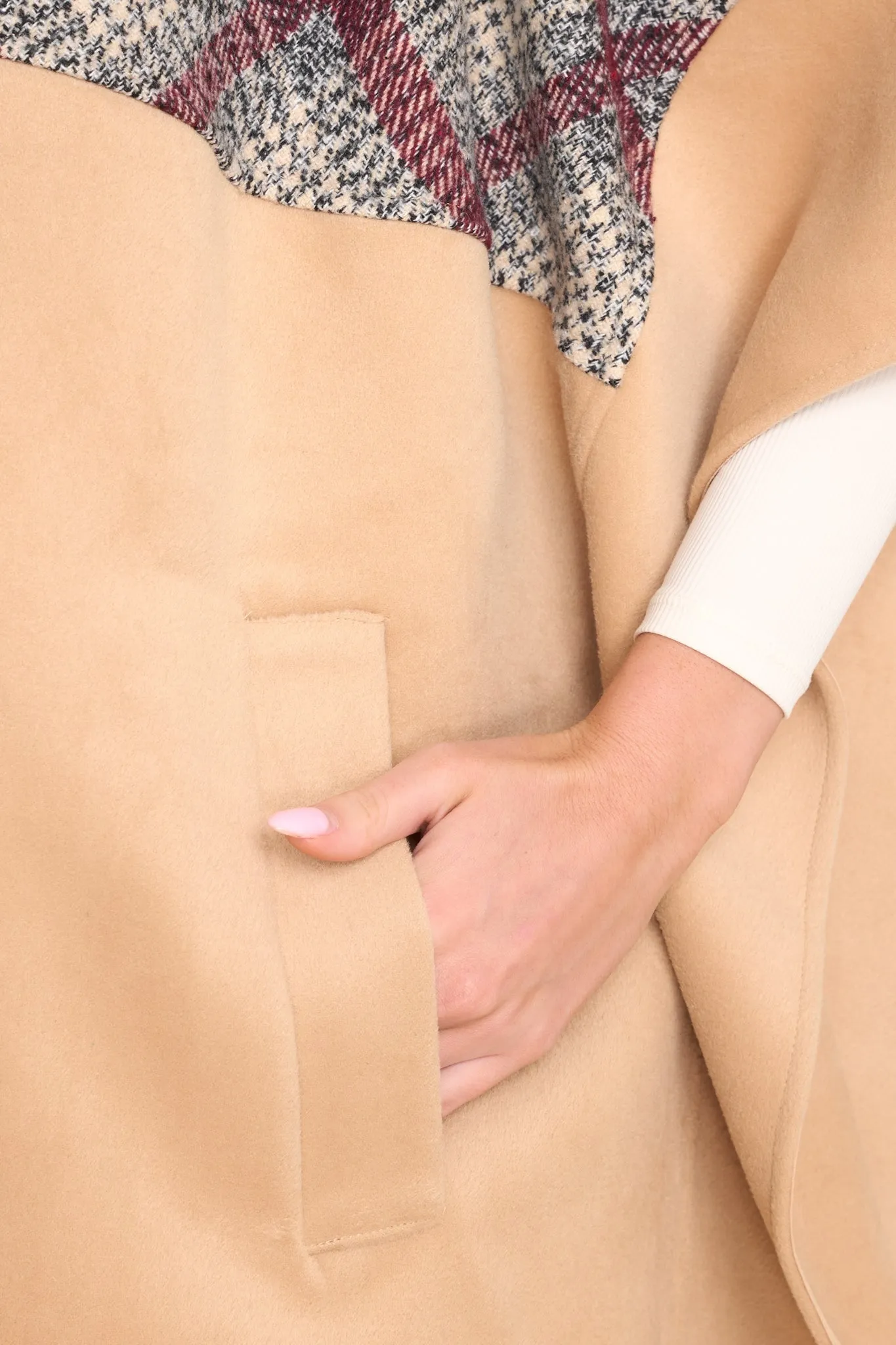 My Own Plans Beige Multi Plaid Coat