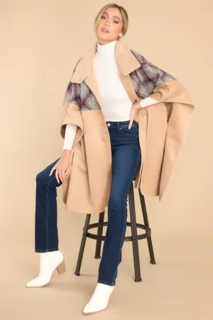 My Own Plans Beige Multi Plaid Coat
