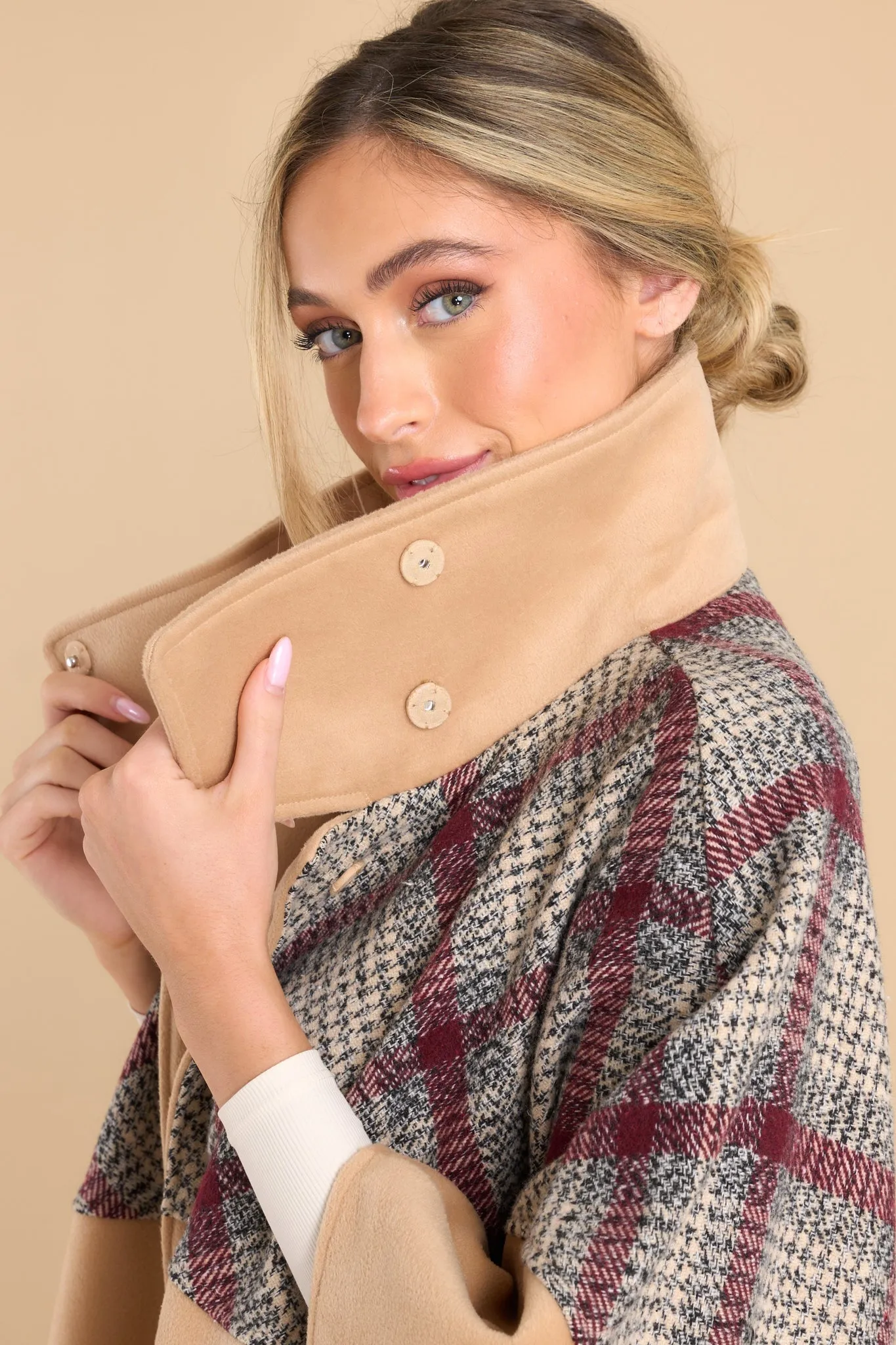 My Own Plans Beige Multi Plaid Coat
