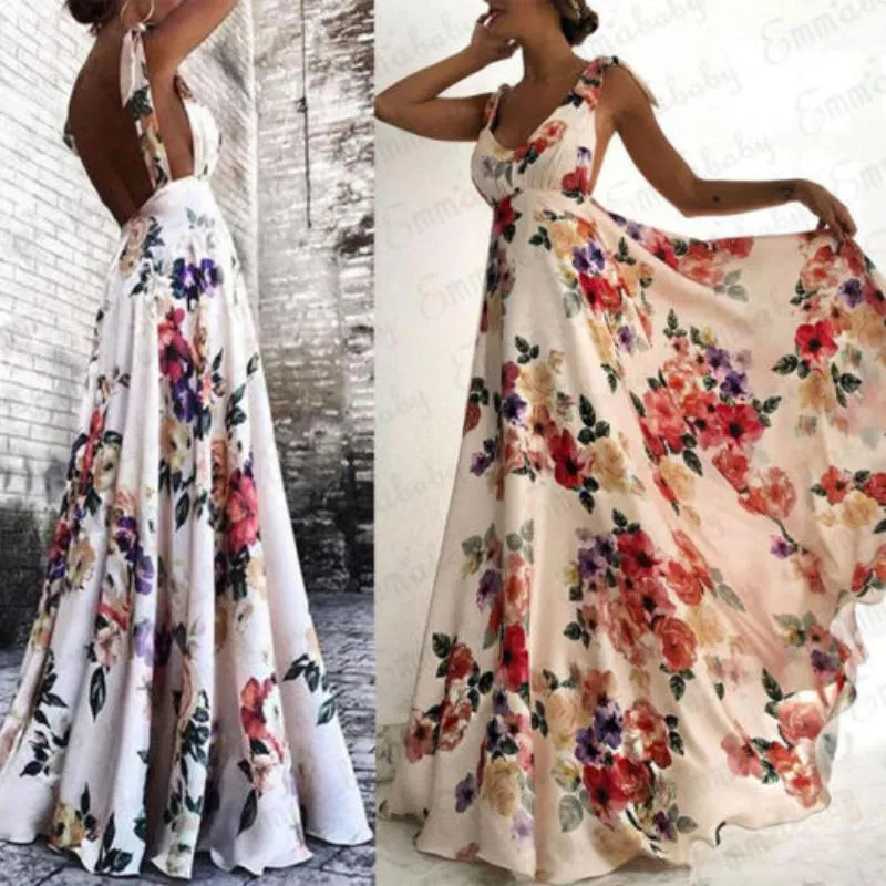 Neck Sundress Sexy Long Dress Backless Evening