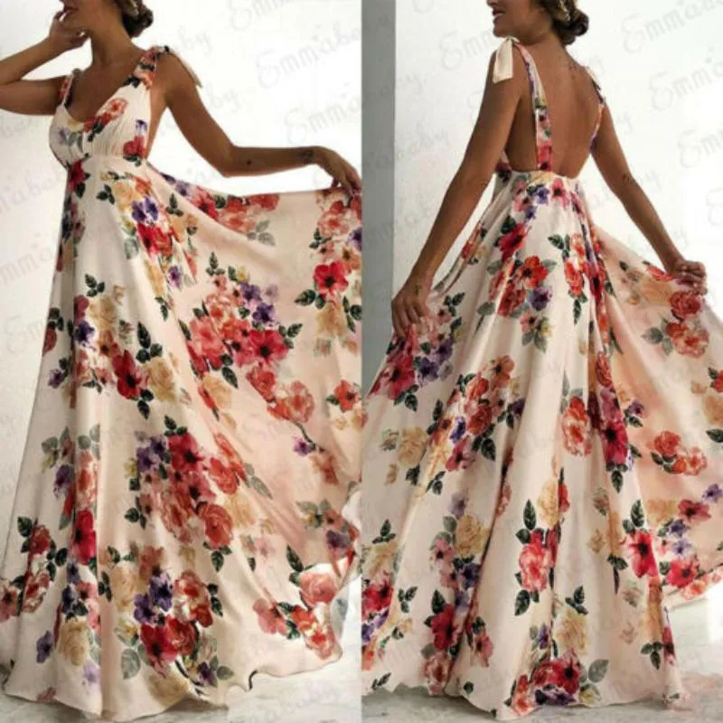 Neck Sundress Sexy Long Dress Backless Evening