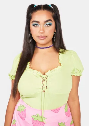 Plus Flora Forever Lace Up Crop Top