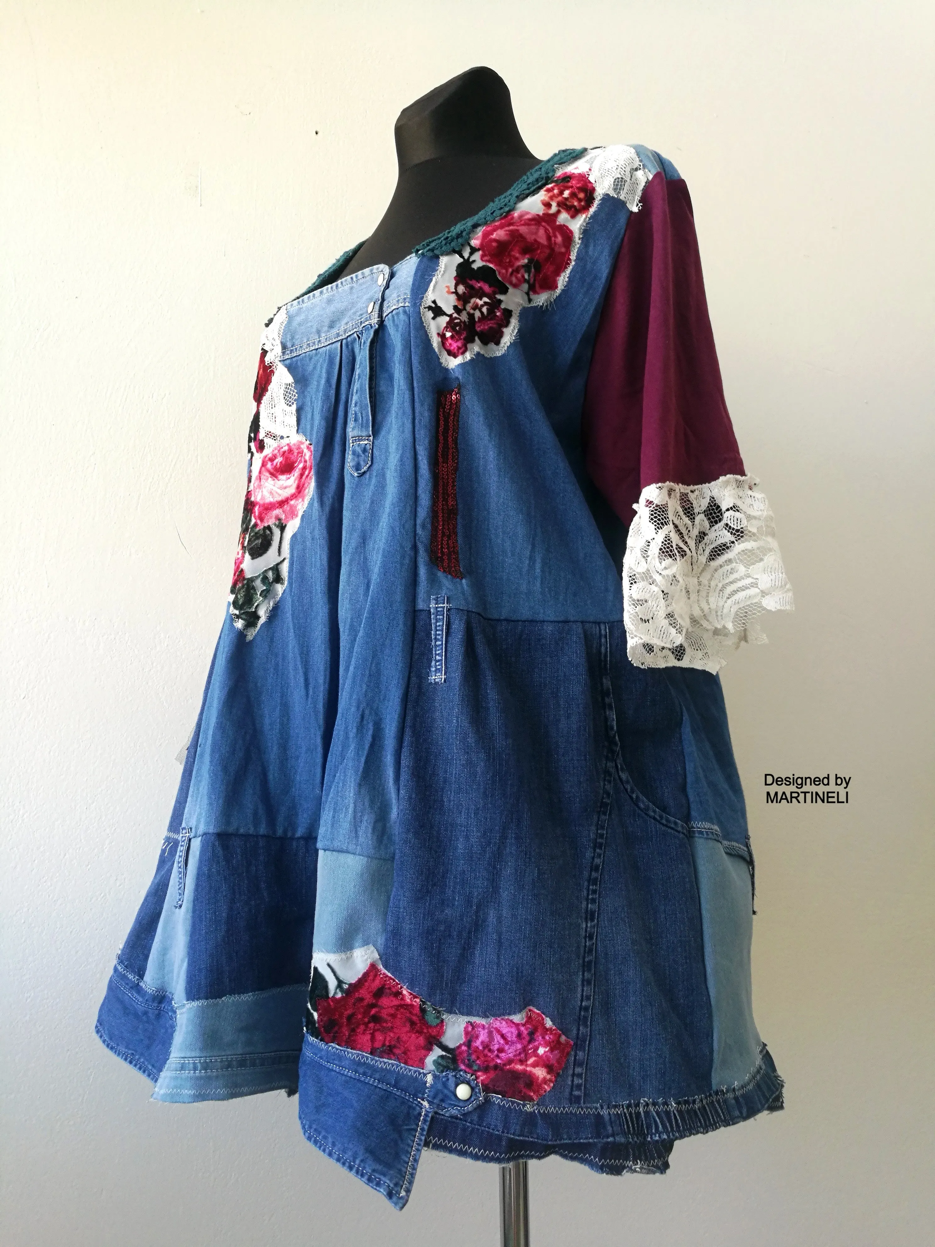 Plus Size Denim Dress,3XL Maxi Summer Shirt Dress