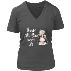 "The Book Nerd Life" V-neck Tshirt