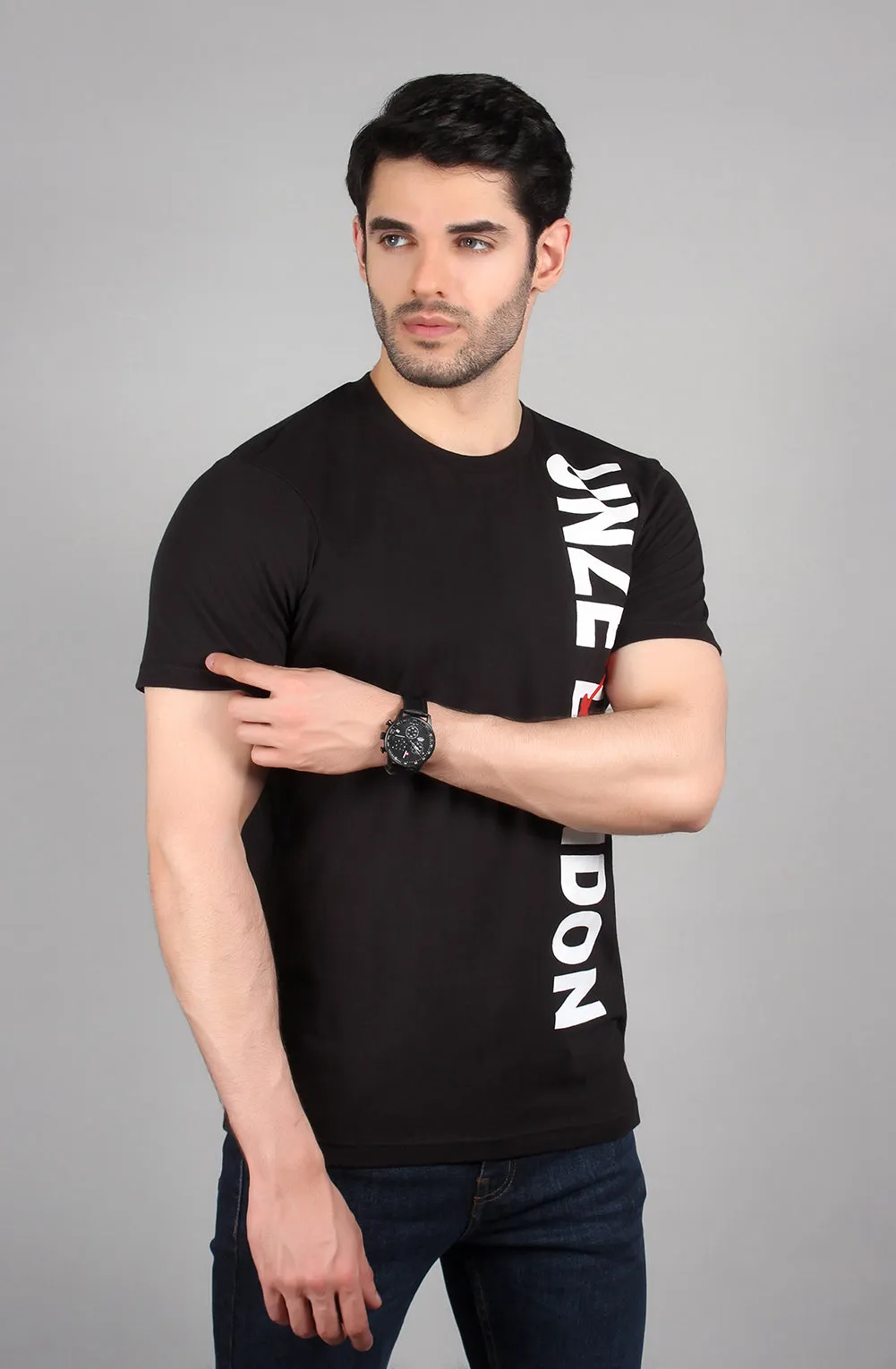 "VANIES" Casual Graphic Crew Neck T Shirt