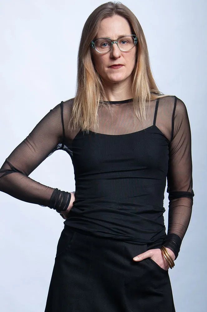 Scarlet Top - Black Mesh