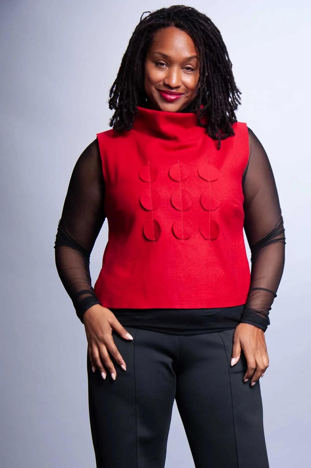 Scarlet Top - Black Mesh