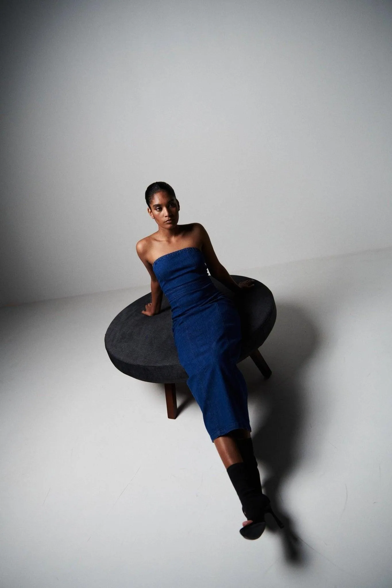 Sleeveless Denim Elegance