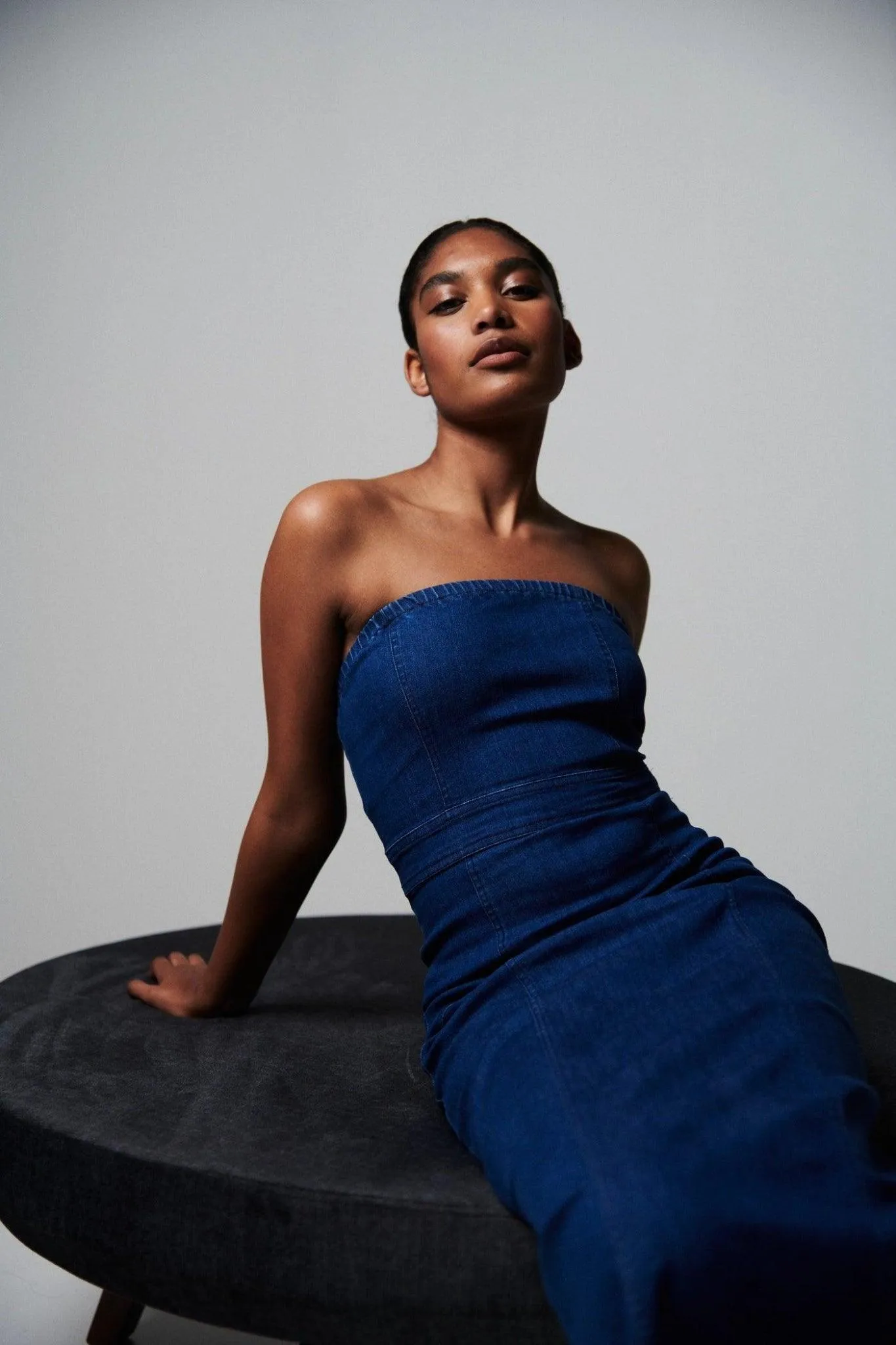 Sleeveless Denim Elegance