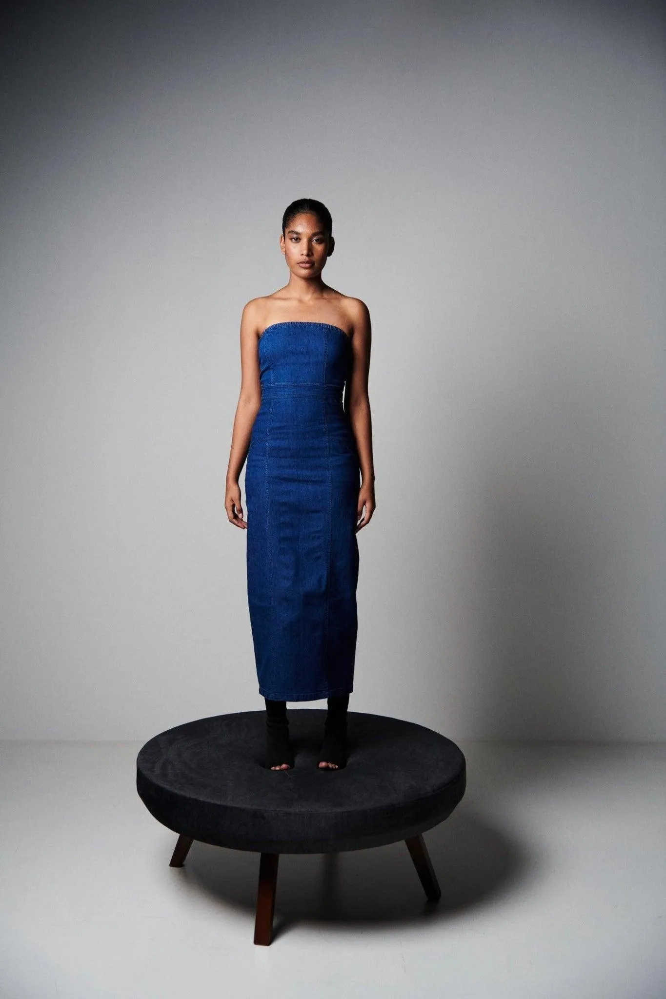 Sleeveless Denim Elegance