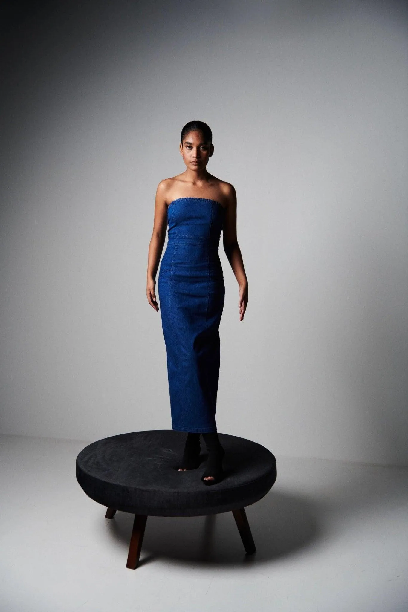 Sleeveless Denim Elegance