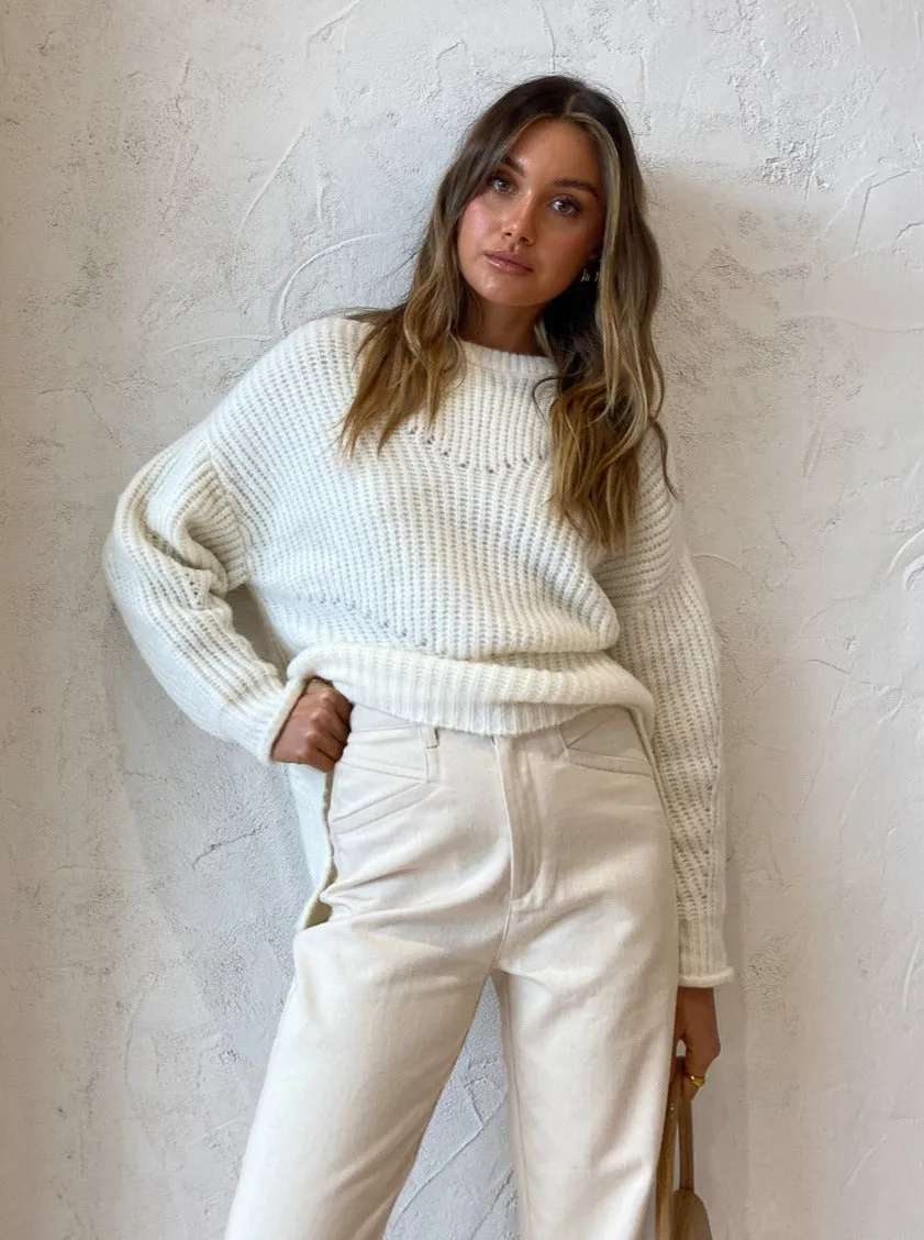 Suboo Fay Oversized Alpaca Knit Jumper in Ivory