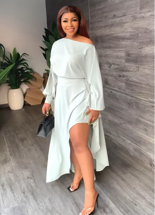 TastyHottie - Irregular big swing long sleeve waist casual women's dress