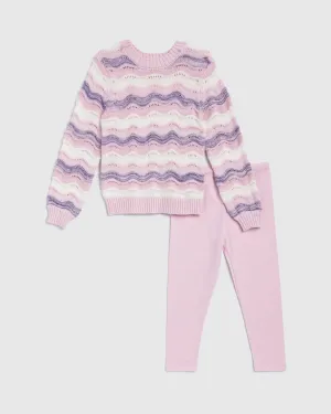 Toddler Girl Lace Sweater Set