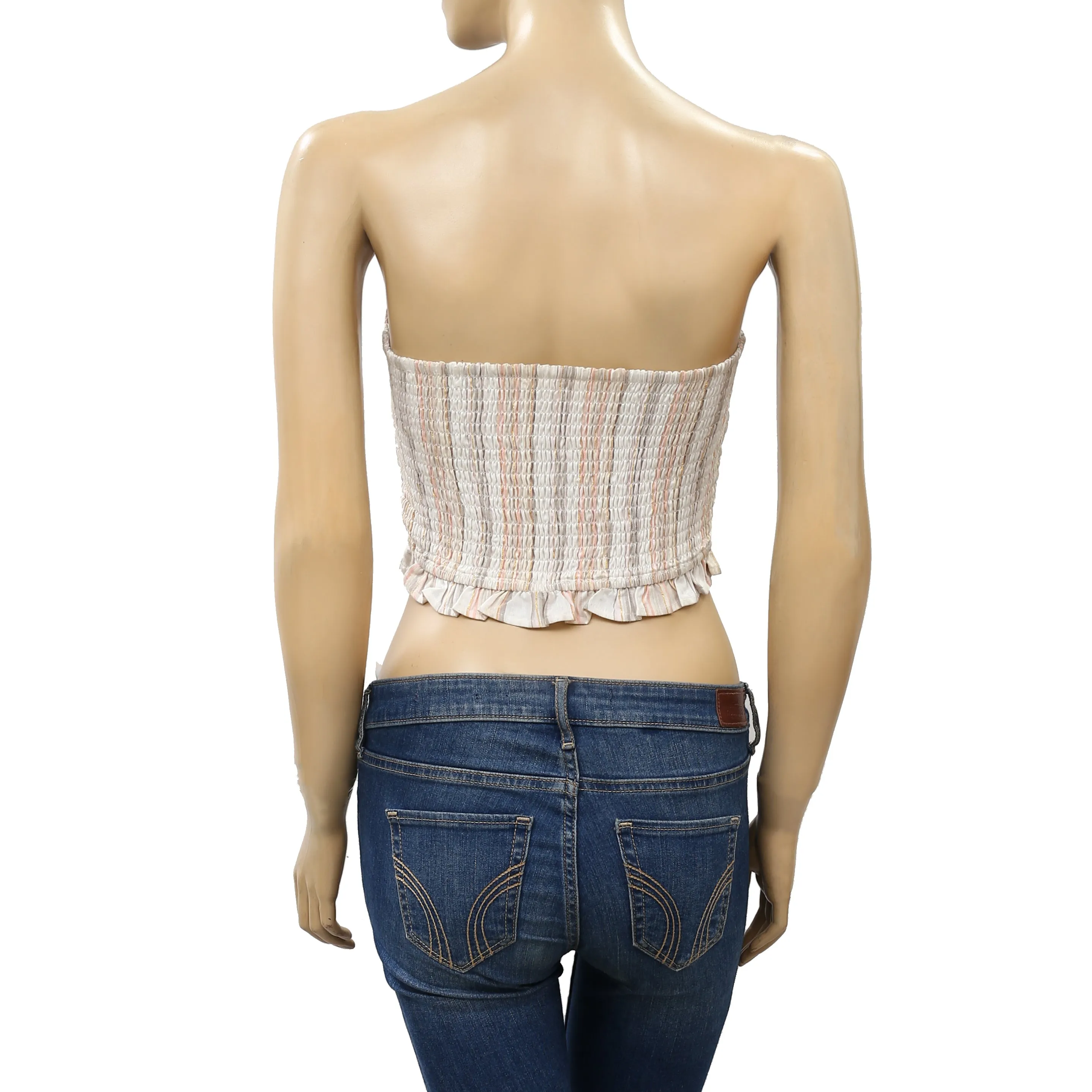Tularosa Bailee Smocked Strapless Tube Cropped Top