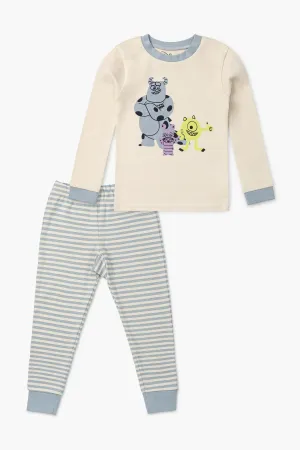 Two-Piece Pajama Set_Monsters Inc. Boo Blue Stripe