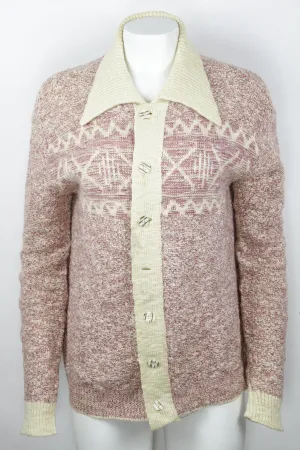 Vintage 1940s Cardigan with Spear Tip Collar - M