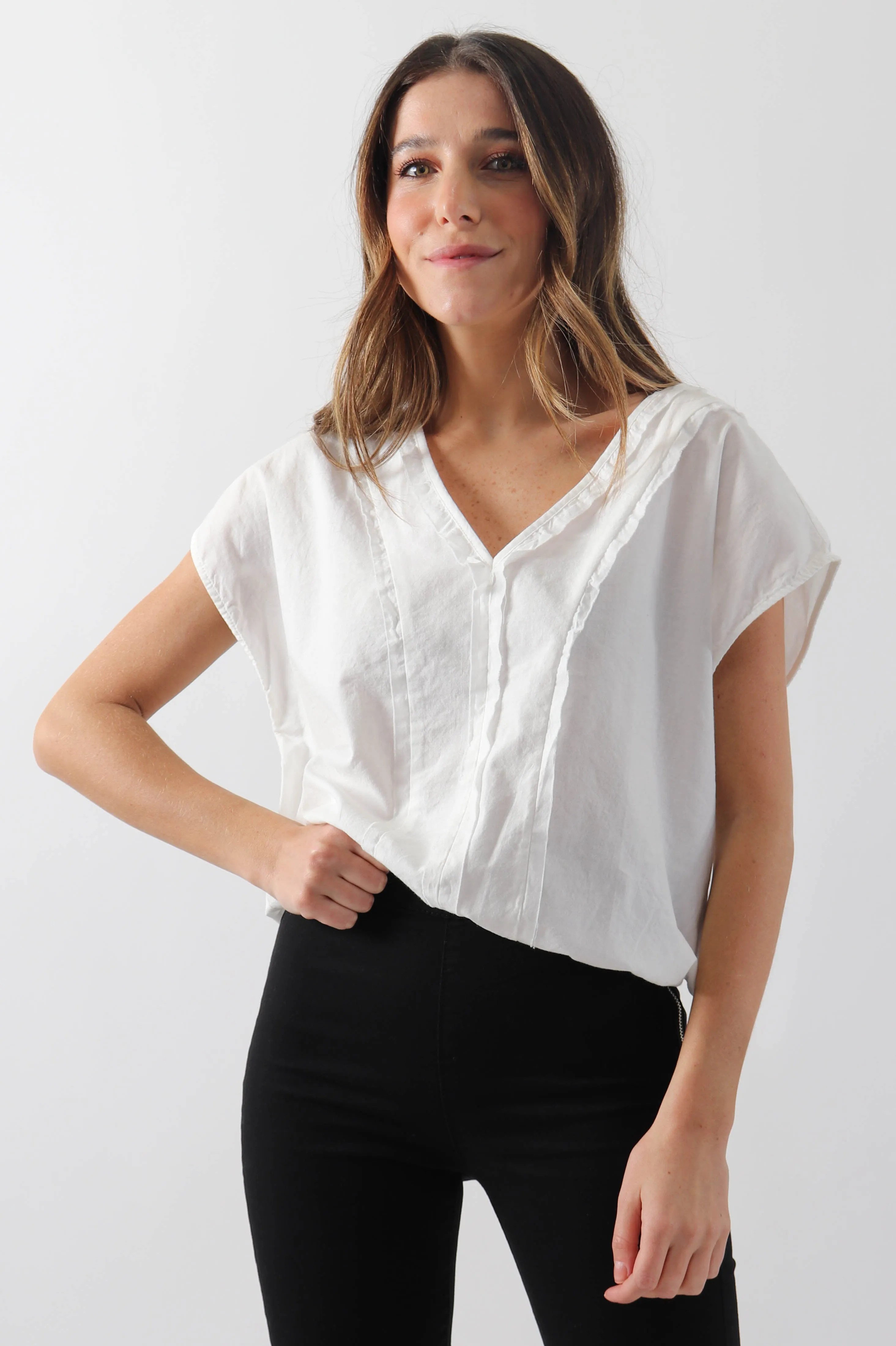 White Ruffle Blouse