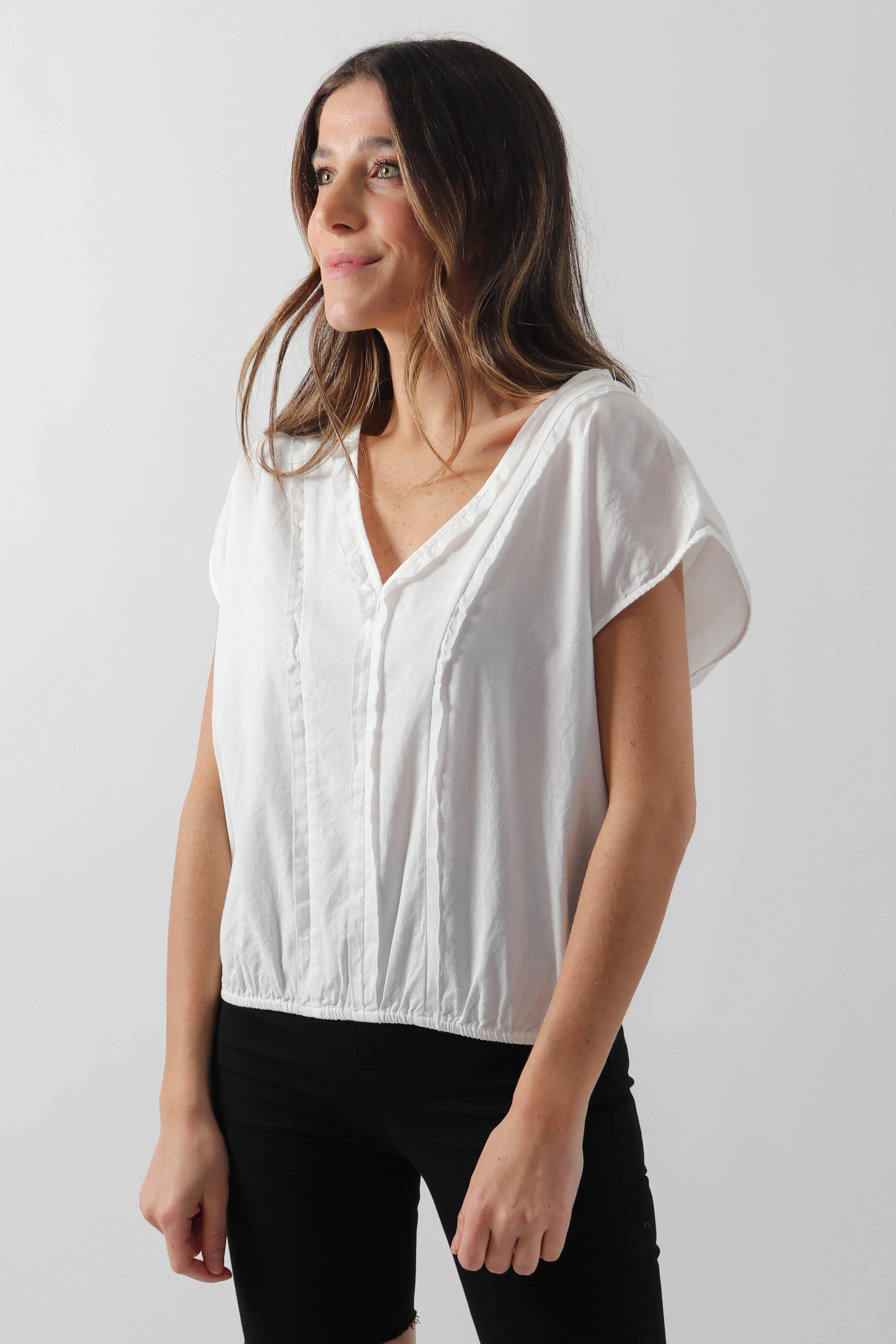 White Ruffle Blouse