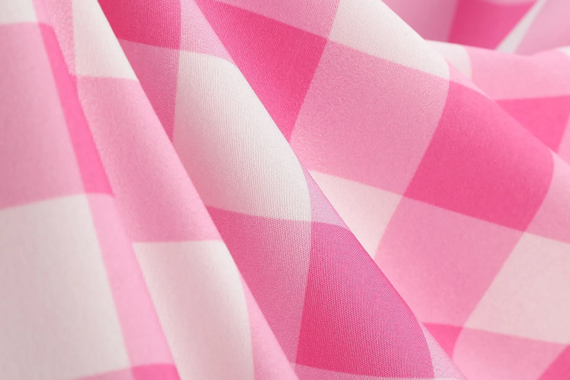 Women's Pink Plaid Dress Vintage 50s 80s Halloween Party Costume Film Fancy Dress